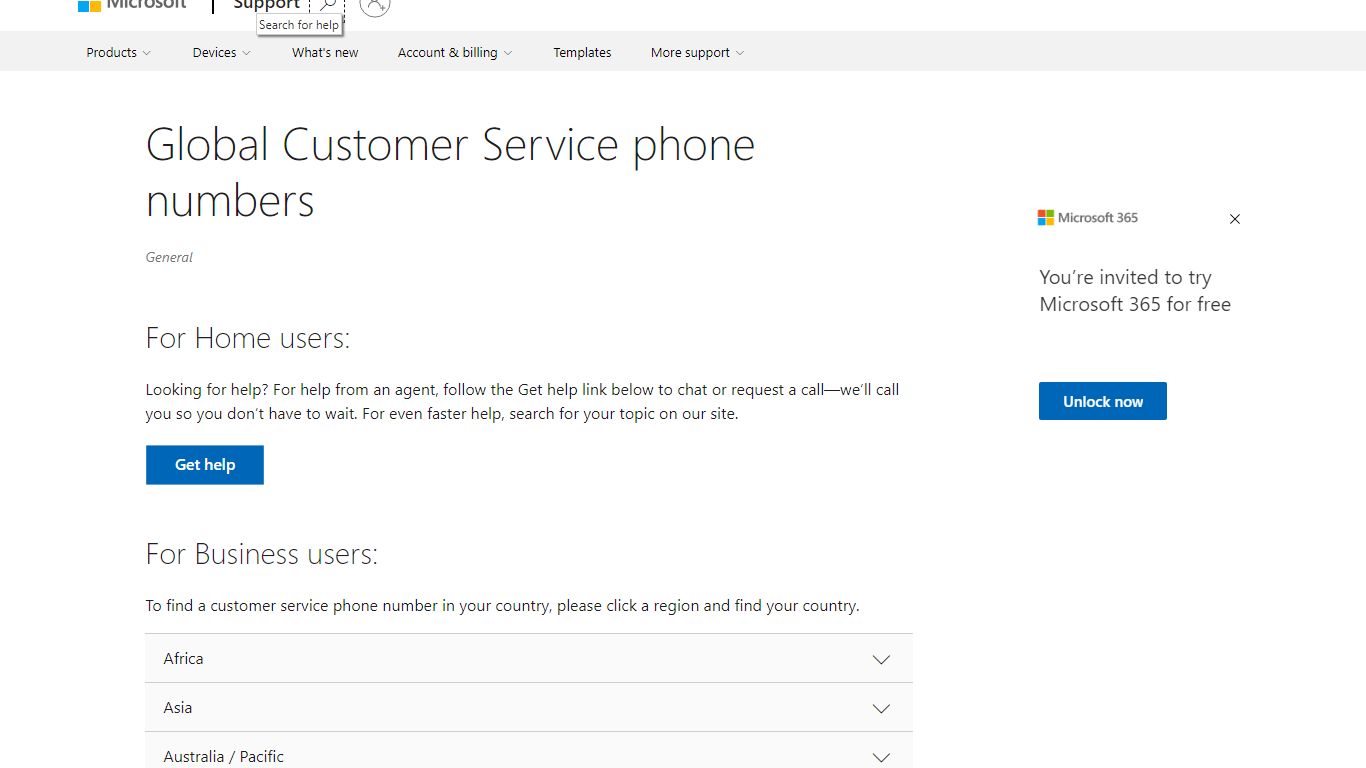 Global Customer Service phone numbers - support.microsoft.com